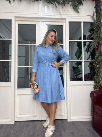 A02325 kot gömlek elbise