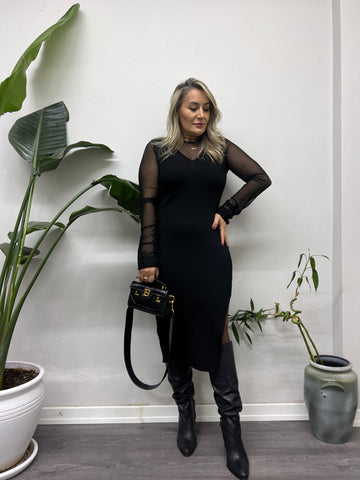 A02206 triko standart beden elbise