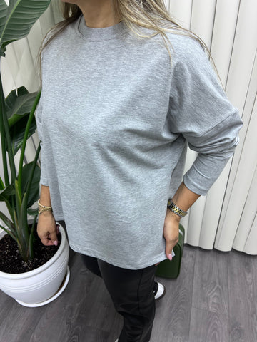 A01516 gri yırtmaçlı sweat