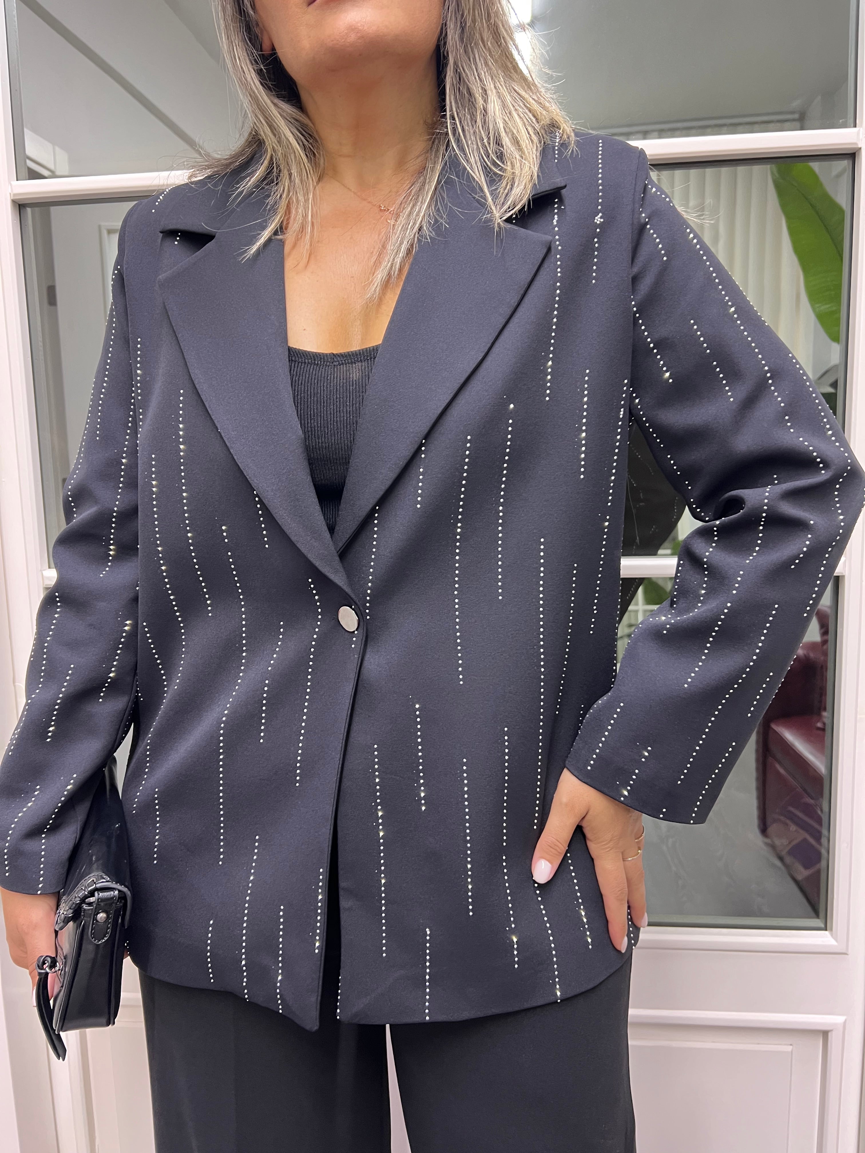 A02082 taşlı blazer ceket