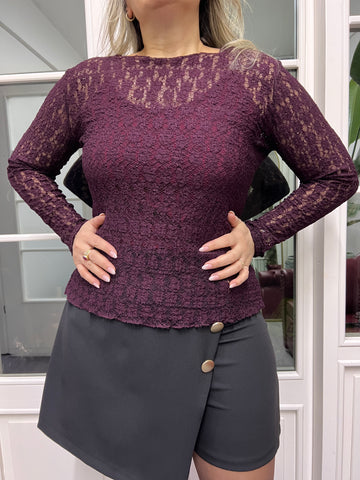 A02254 bordo dantelli bluz