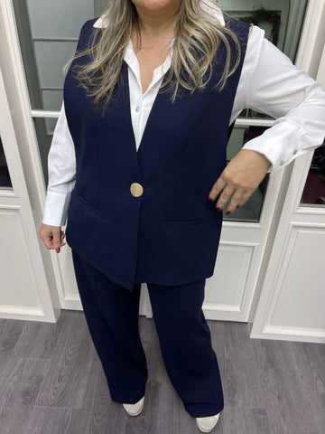 A02230 lacivert tek düğme yelek