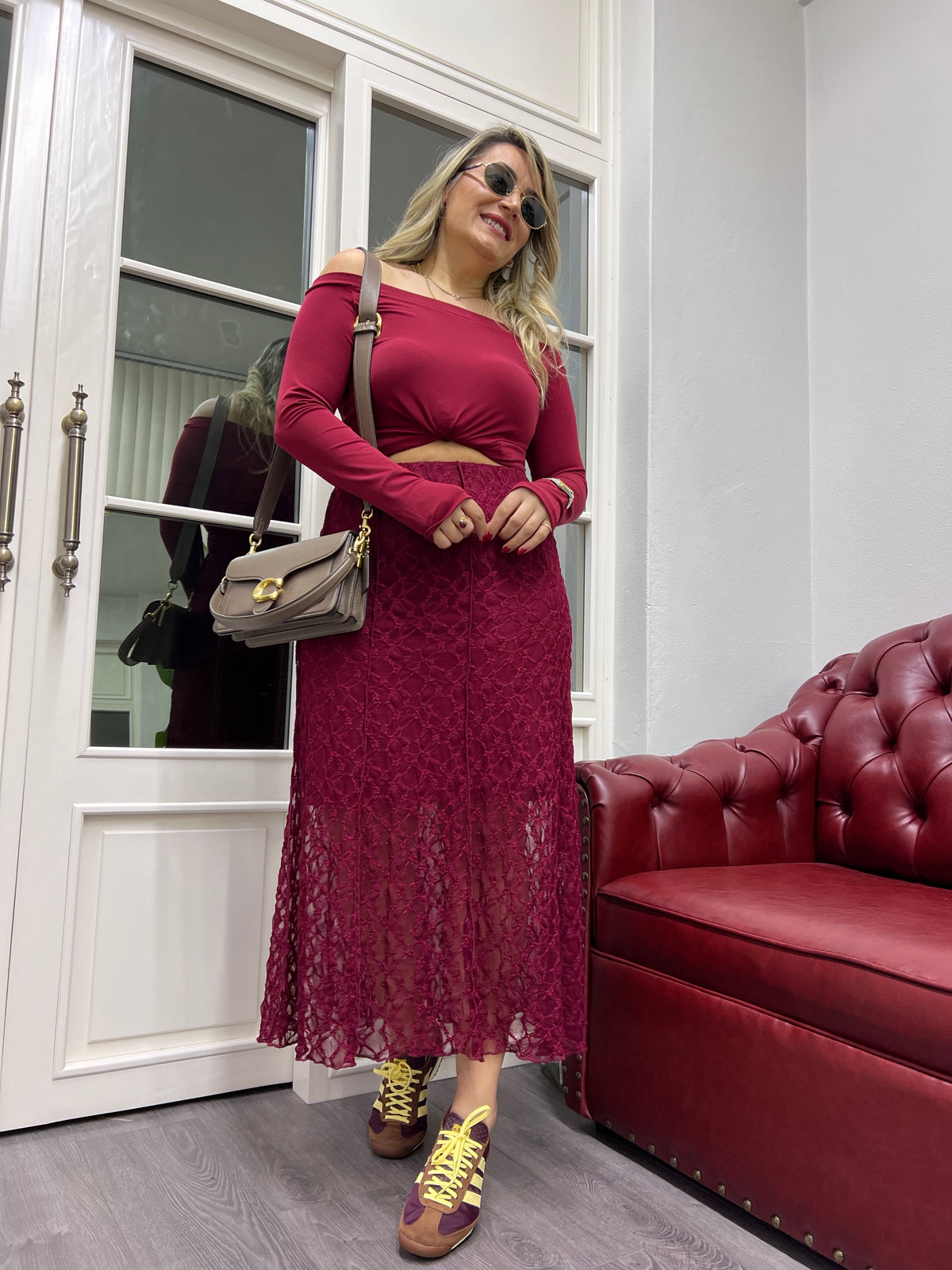 A01805 bordo likralı madonna bluz