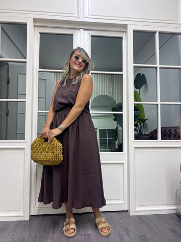 A02019 kahve tensel kumaş takım