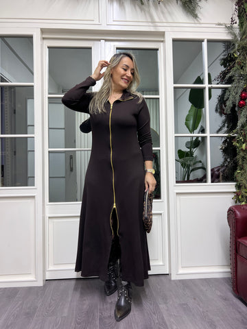 A02244 siyah fermuarlı likralı elbise