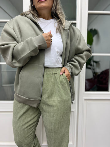 A02059 fermuarlı kapişonlu sweat