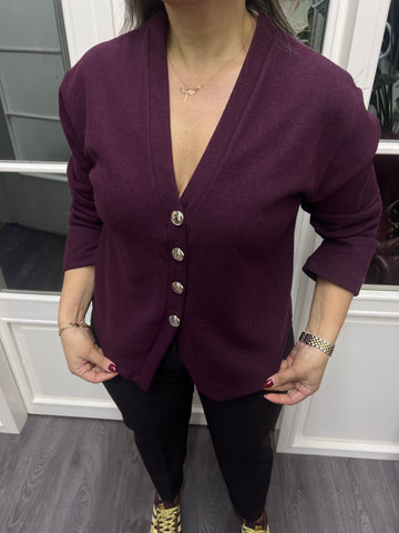 A02159 bordo fitilli triko hırka