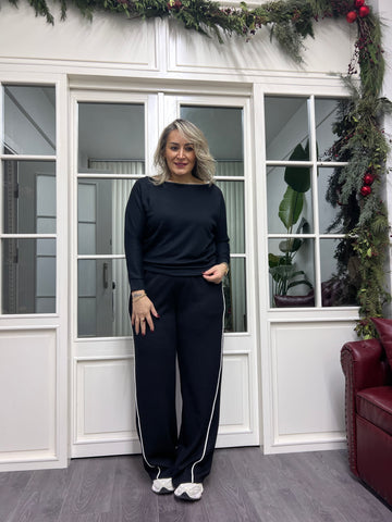 A02222 beyaz şeritli eşofman altı