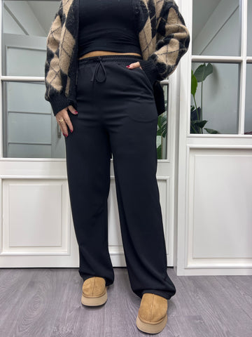 A01390 beli lastikli ful likra palazzo pantolon