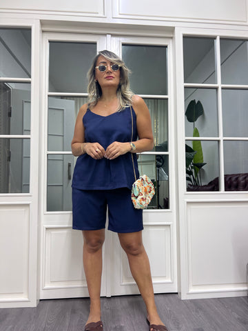 A01993 lacivert askılı tensel kumaş takım