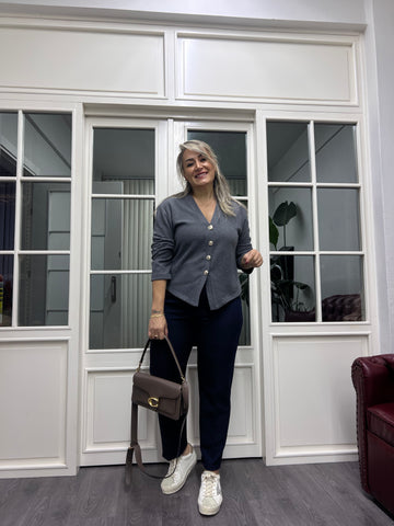 A02161 lacivert pensli havuç pantolon