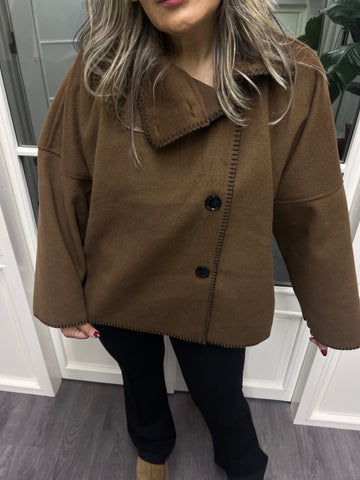 A02152 standart beden nubuk kumaş mont