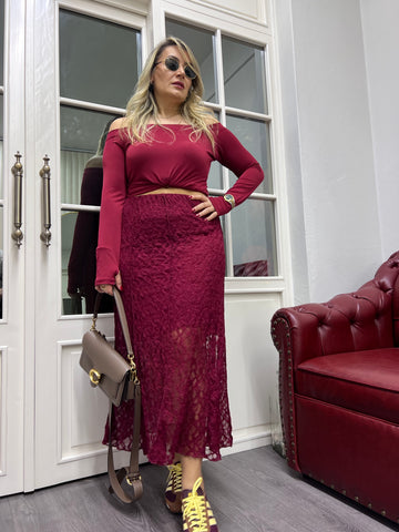 A01805 bordo likralı madonna bluz