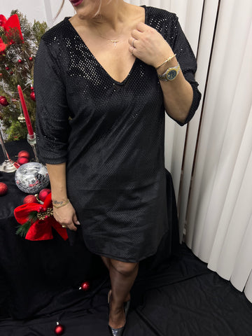 A02194 parlak kadife elbise