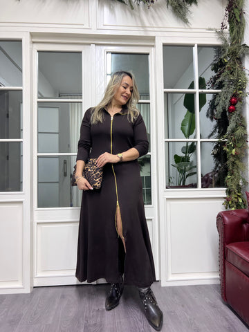 A02244 siyah fermuarlı likralı elbise