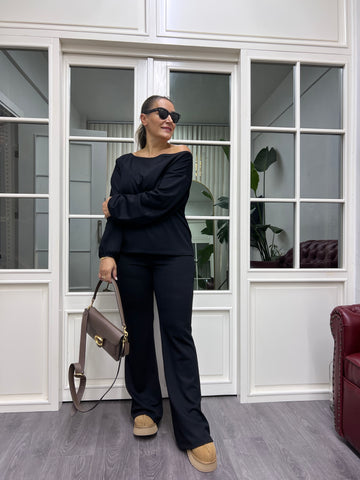 A02088 modal kumaş likralı yakası düşük takım