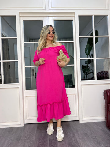 A02492 fuchsia madonna ayrobin dress