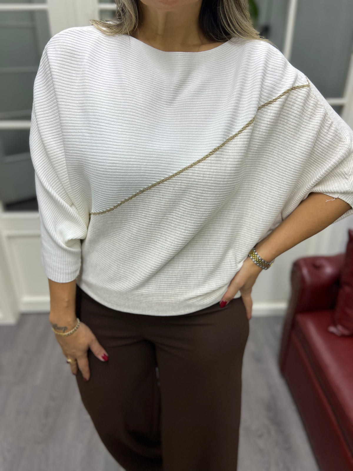 A02112 yarasa kol triko bluz