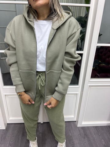 A02059 fermuarlı kapişonlu sweat