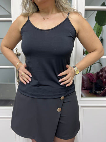 A02247 siyah askılı atlet bluz