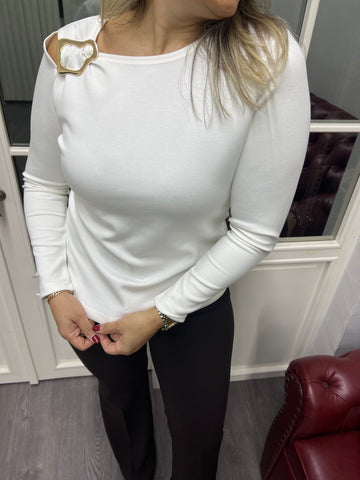 A02146 bej omuzu tokalı likralı bluz