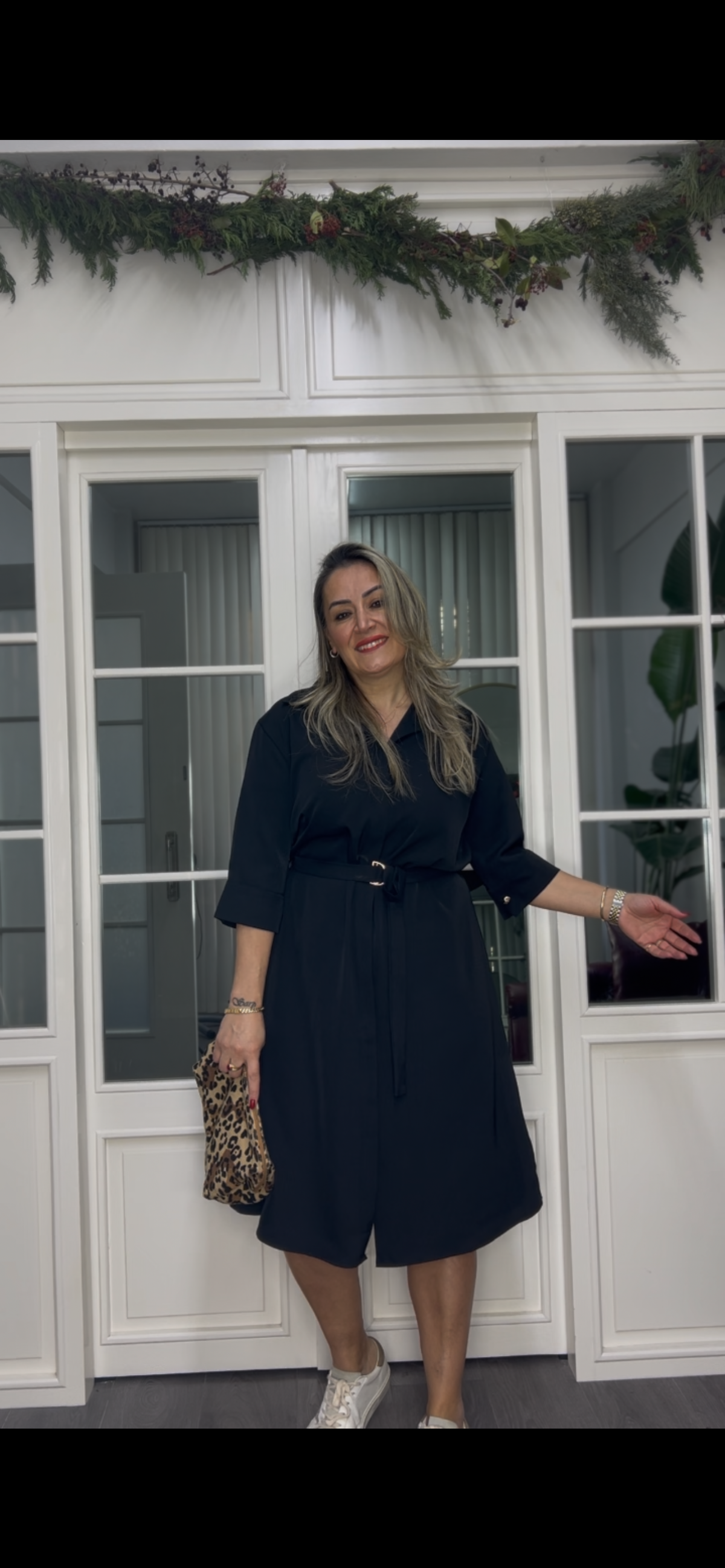 A02308 siyah gömlek premium elbise