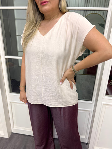 A02634 çilek tensel kumaş dökümlü bluz