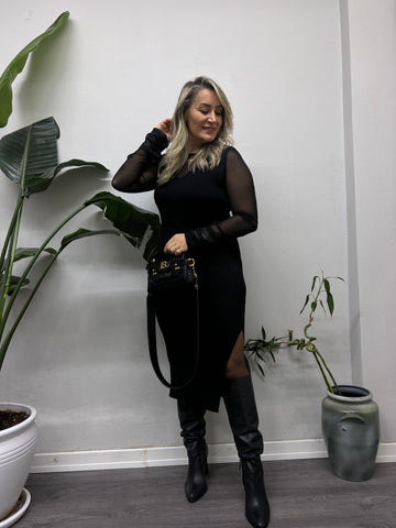 A02206 triko standart beden elbise