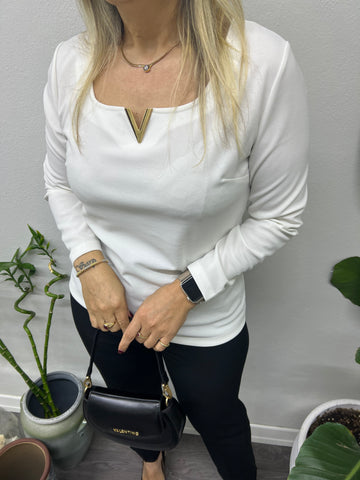 A01685 önü metal likra bluz