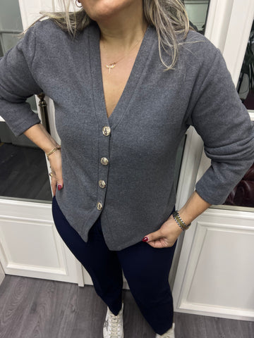 A02160 gri triko hırka