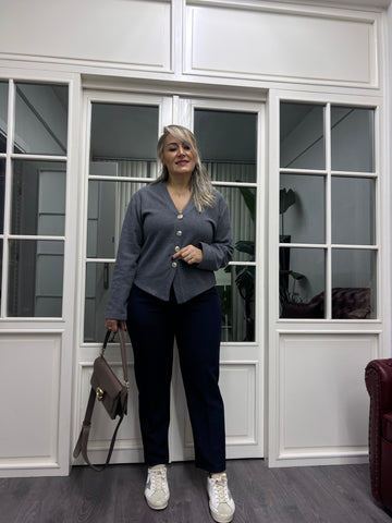 A02161 lacivert pensli havuç pantolon