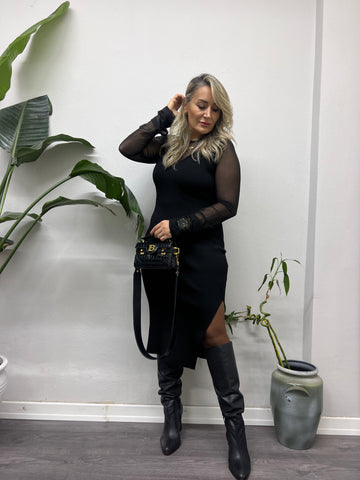 A02206 triko standart beden elbise