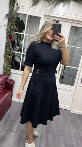 A02291 lycra dress with side belt