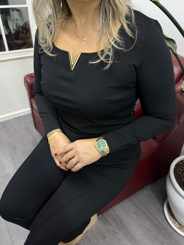 A01635 önü metal Likralı bluz