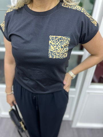A01809 leoparlı tişört