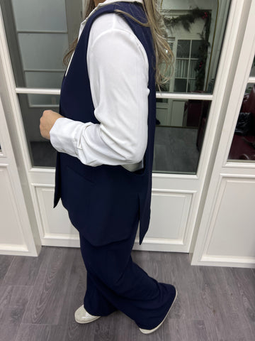 A02230 lacivert tek düğme yelek