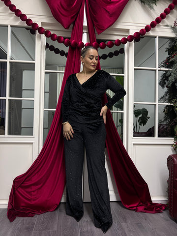 A02202 kadife likralı taşlı takım