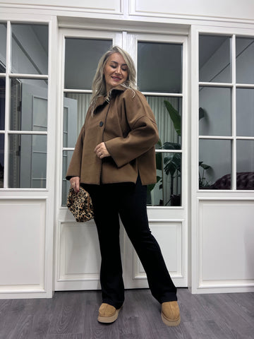 A02152 standart beden nubuk kumaş mont