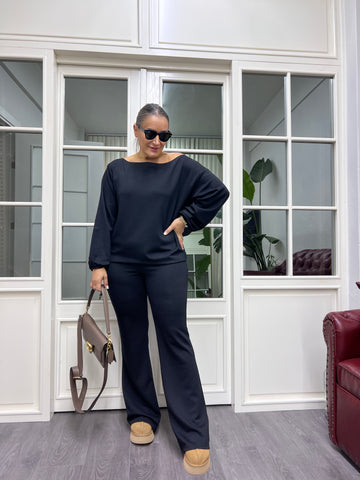 A02088 modal kumaş likralı yakası düşük takım