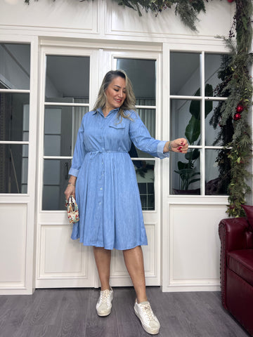 A02325 kot gömlek elbise