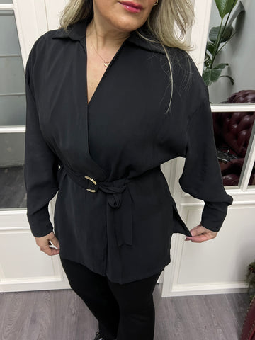 A02280 kruvaze dökümlü gömlek