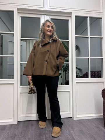 A02152 standart beden nubuk kumaş mont