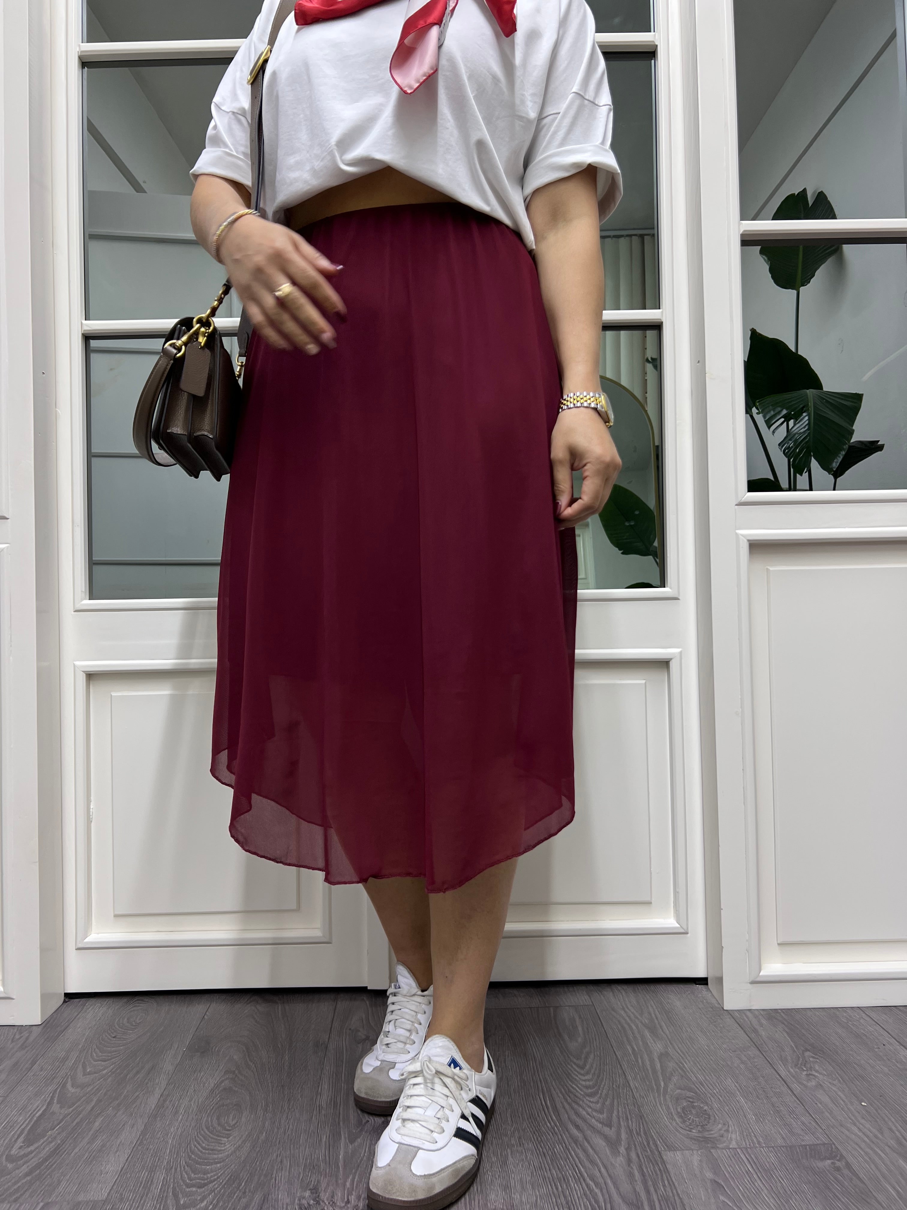 A01798 beli lastikli bordo tül etek