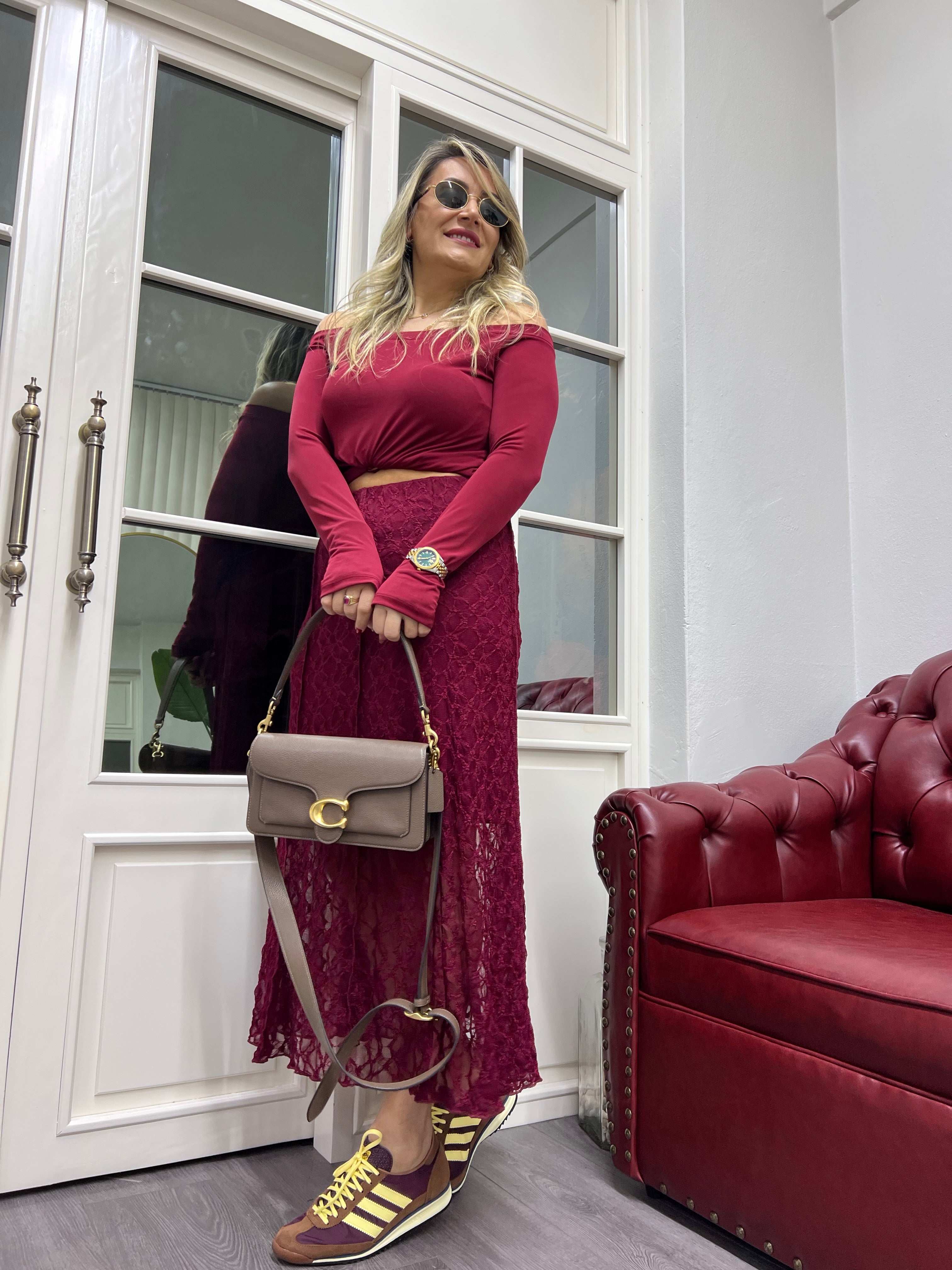 A01805 bordo likralı madonna bluz