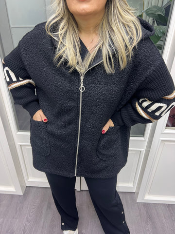 A02109 siyah buklet mont