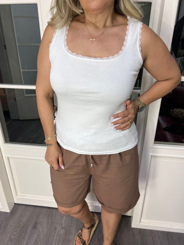A02603 yaka dantelli likralı bluz