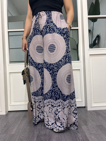 A02628 beli lastikli bol kesim cepli pantolon